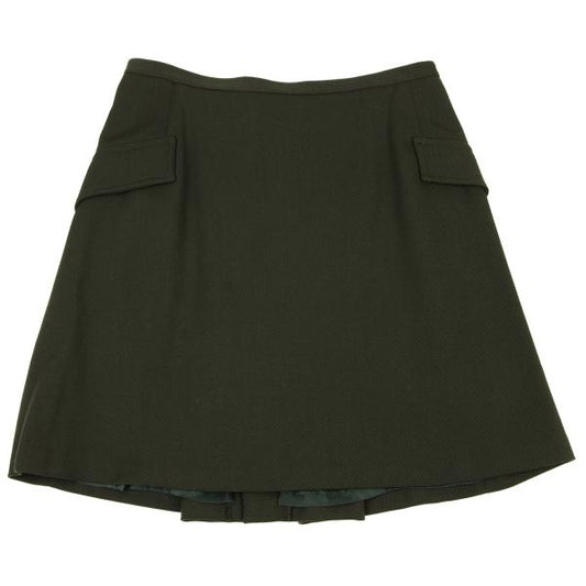 GIANNI VERSACE Wool Blend Pocket Back Skirt Green Size M