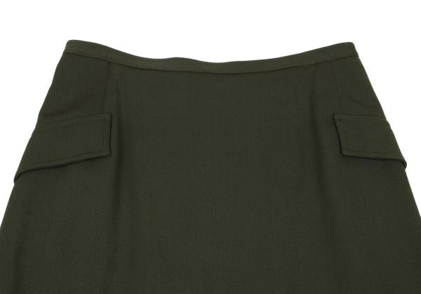 GIANNI VERSACE Wool Blend Pocket Back Skirt Green Size M