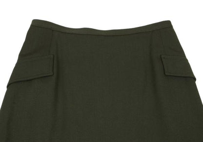 GIANNI VERSACE Wool Blend Pocket Back Skirt Green Size M