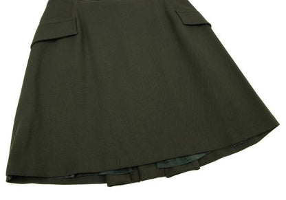 GIANNI VERSACE Wool Blend Pocket Back Skirt Green Size M