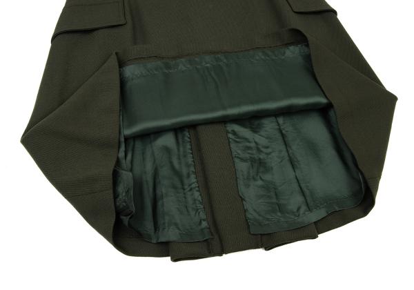 GIANNI VERSACE Wool Blend Pocket Back Skirt Green Size M