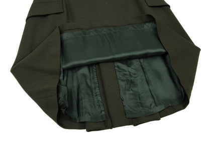 GIANNI VERSACE Wool Blend Pocket Back Skirt Green Size M