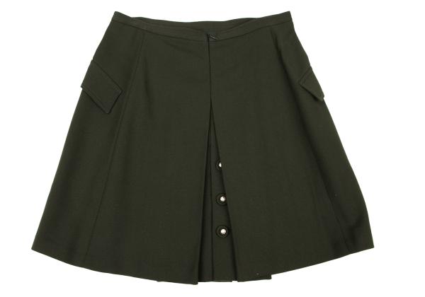 GIANNI VERSACE Wool Blend Pocket Back Skirt Green Size M