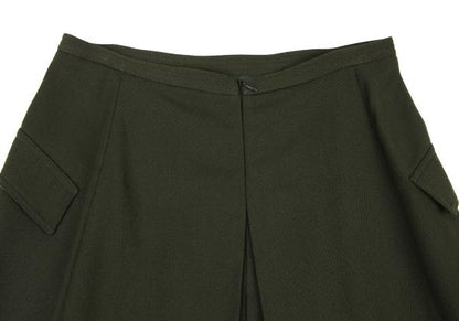 GIANNI VERSACE Wool Blend Pocket Back Skirt Green Size M