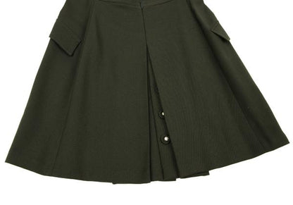 GIANNI VERSACE Wool Blend Pocket Back Skirt Green Size M
