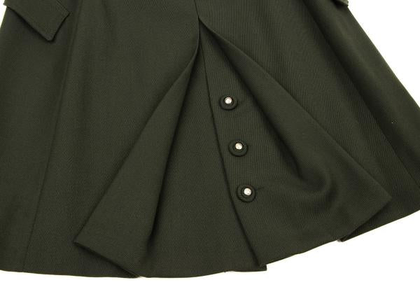 GIANNI VERSACE Wool Blend Pocket Back Skirt Green Size M