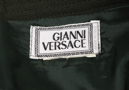 GIANNI VERSACE Wool Blend Pocket Back Skirt Green Size M