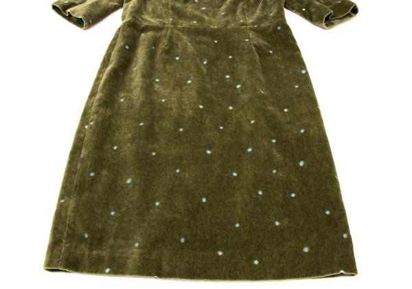 mina perhonen Cutout Dot Velour Dress Green Size 38