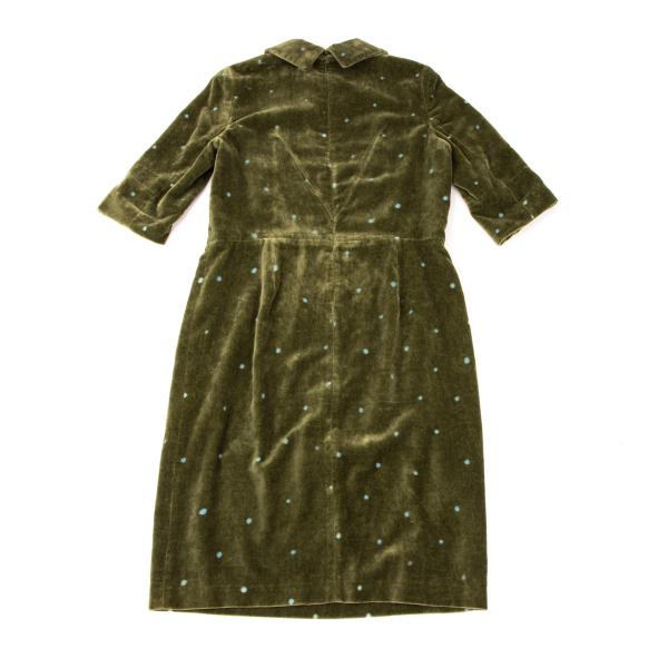 mina perhonen Cutout Dot Velour Dress Green Size 38
