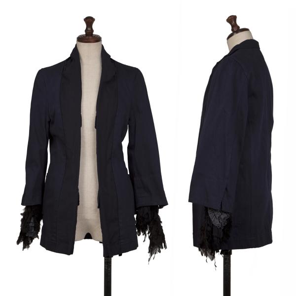 COMME des GARCONS Frill Sleeve Layered Jacket Navy Size M