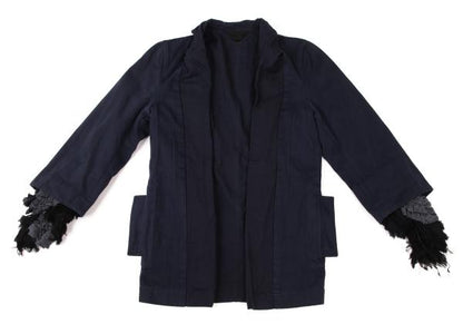 COMME des GARCONS Frill Sleeve Layered Jacket Navy Size M