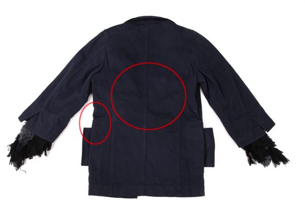COMME des GARCONS Frill Sleeve Layered Jacket Navy Size M
