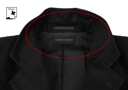 COMME des GARCONS Wool Side-Slit Design Jacket Black Size M