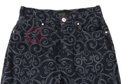 VERSACE CLASSIC V2 Stretch Cotton Baroque Pants Navy Size 27