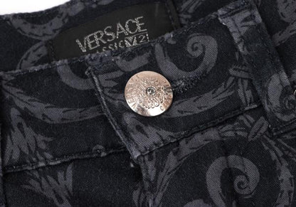 VERSACE CLASSIC V2 Stretch Cotton Baroque Pants Navy Size 27