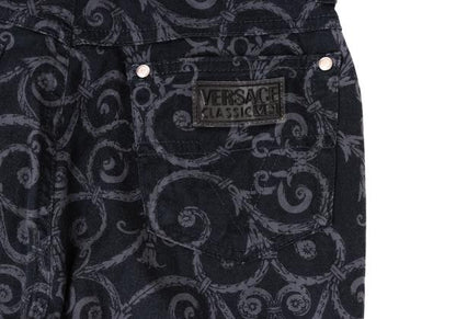 VERSACE CLASSIC V2 Stretch Cotton Baroque Pants Navy Size 27