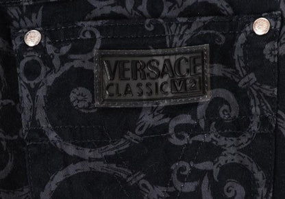 VERSACE CLASSIC V2 Stretch Cotton Baroque Pants Navy Size 27