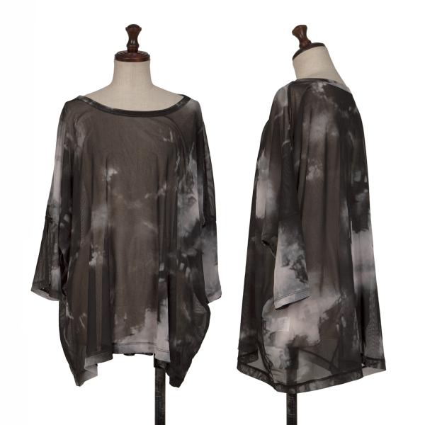 Y's Graphic Print Mesh Sheer T-Shirt Multi Size 2