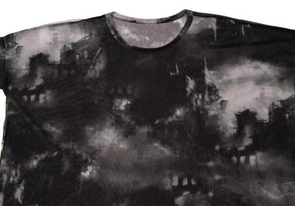 Y's Graphic Print Mesh Sheer T-Shirt Multi Size 2