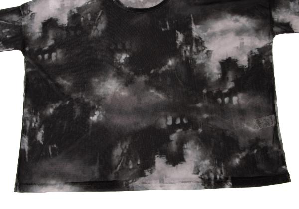 Y's Graphic Print Mesh Sheer T-Shirt Multi Size 2