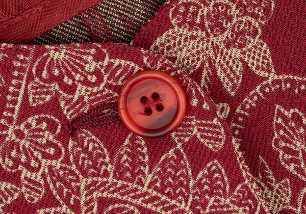 GIORGIO ARMANI Botanical Print Vest Red Beige Size 40