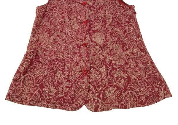 GIORGIO ARMANI Botanical Print Vest Red Beige Size 40