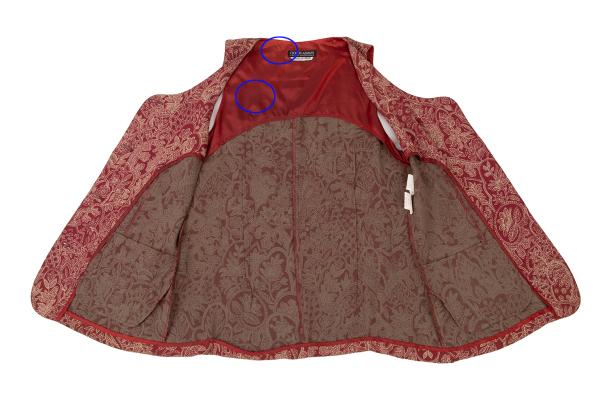 GIORGIO ARMANI Botanical Print Vest Red Beige Size 40