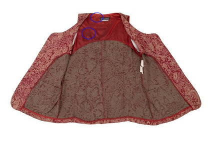 GIORGIO ARMANI Botanical Print Vest Red Beige Size 40