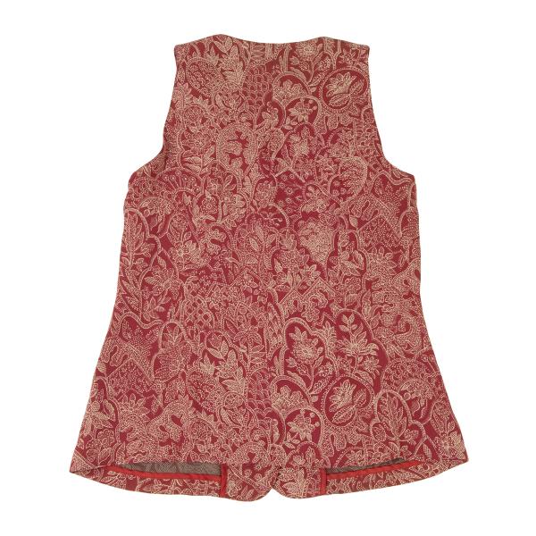 GIORGIO ARMANI Botanical Print Vest Red Beige Size 40