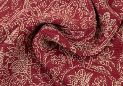 GIORGIO ARMANI Botanical Print Vest Red Beige Size 40