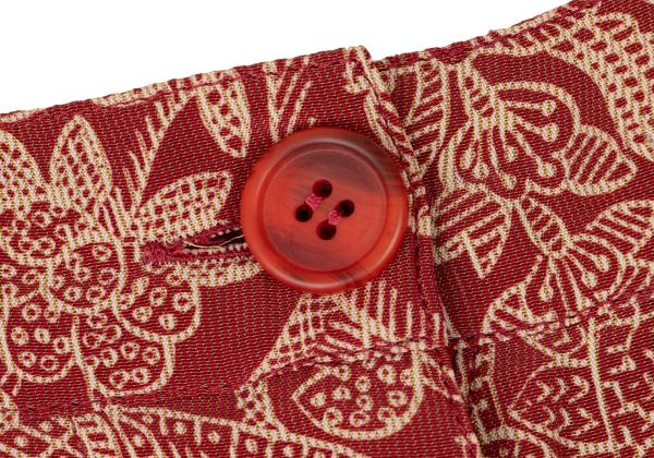 GIORGIO ARMANI Botanical Print Shorts Red-Beige Size 40