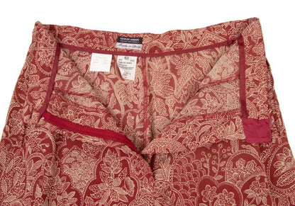 GIORGIO ARMANI Botanical Print Shorts Red-Beige Size 40