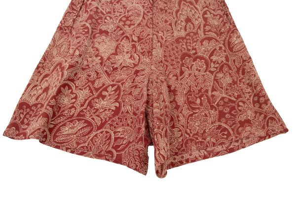 GIORGIO ARMANI Botanical Print Shorts Red-Beige Size 40