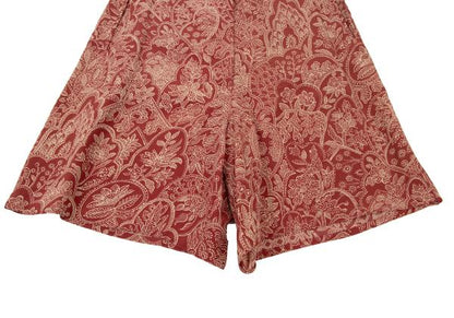GIORGIO ARMANI Botanical Print Shorts Red-Beige Size 40