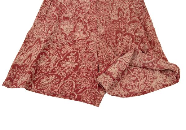 GIORGIO ARMANI Botanical Print Shorts Red-Beige Size 40