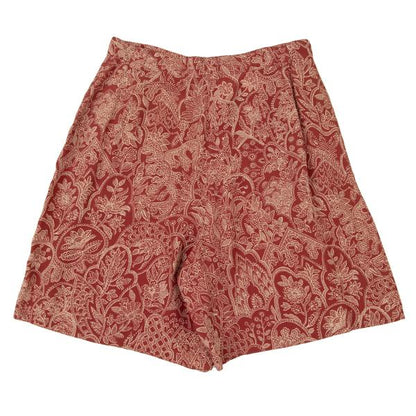 GIORGIO ARMANI Botanical Print Shorts Red-Beige Size 40