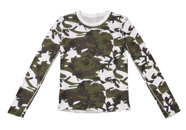 Lucien PellatiFinet Camo Skull Cotton Long Top White Size M