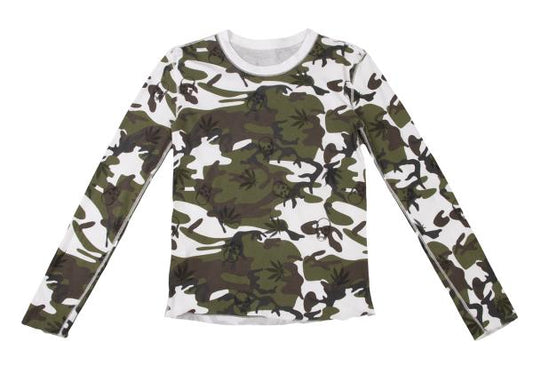 Lucien PellatiFinet Camo Skull Cotton Long Top White Size M