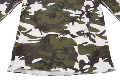 Lucien PellatiFinet Camo Skull Cotton Long Top White Size M