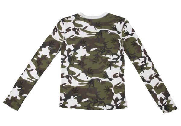 Lucien PellatiFinet Camo Skull Cotton Long Top White Size M