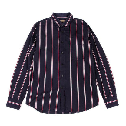 Y's for men Cotton Stripe Shirt Navy Wine Gray Size 4