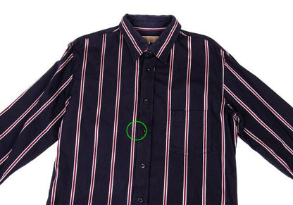 Y's for men Cotton Stripe Shirt Navy Wine Gray Size 4