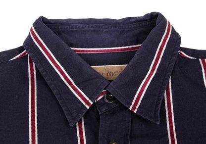 Y's for men Cotton Stripe Shirt Navy Wine Gray Size 4