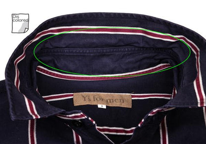 Y's for men Cotton Stripe Shirt Navy Wine Gray Size 4
