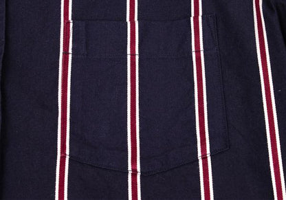 Y's for men Cotton Stripe Shirt Navy Wine Gray Size 4