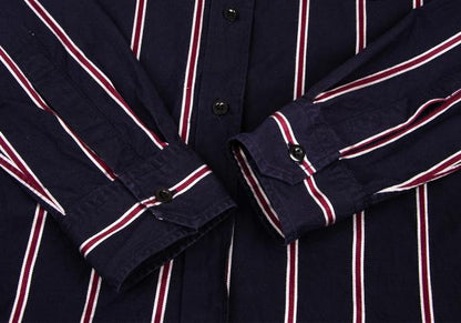 Y's for men Cotton Stripe Shirt Navy Wine Gray Size 4