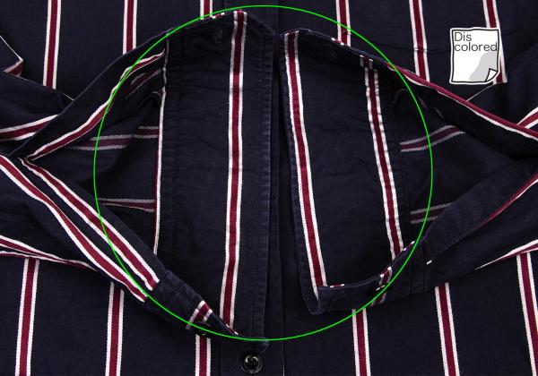 Y's for men Cotton Stripe Shirt Navy Wine Gray Size 4