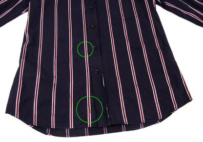 Y's for men Cotton Stripe Shirt Navy Wine Gray Size 4