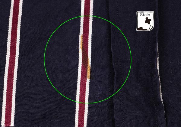 Y's for men Cotton Stripe Shirt Navy Wine Gray Size 4