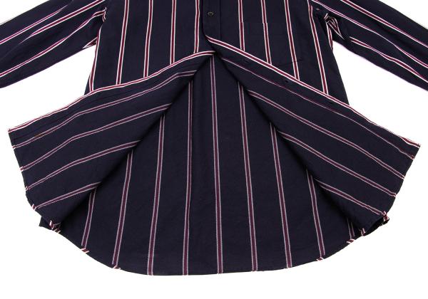 Y's for men Cotton Stripe Shirt Navy Wine Gray Size 4